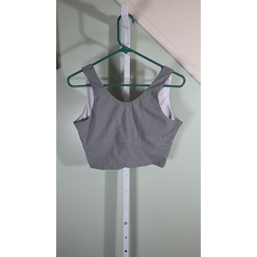NVGTN Gray Mist Essence Sports Bra Seamless Longsline Scoop Neck Workout Top XL